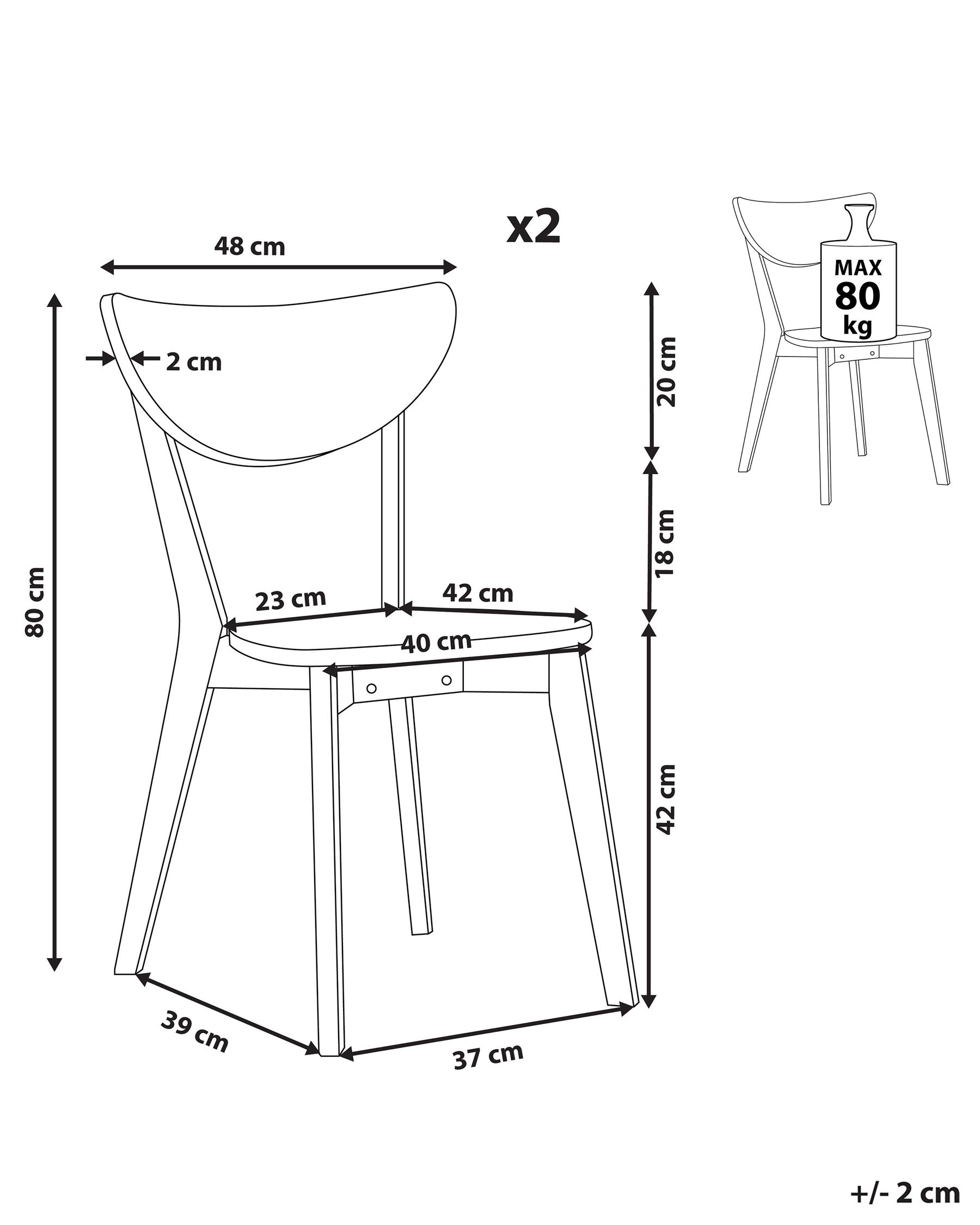 Set di 2 sedie da pranzo ROXBY Bianco_802911