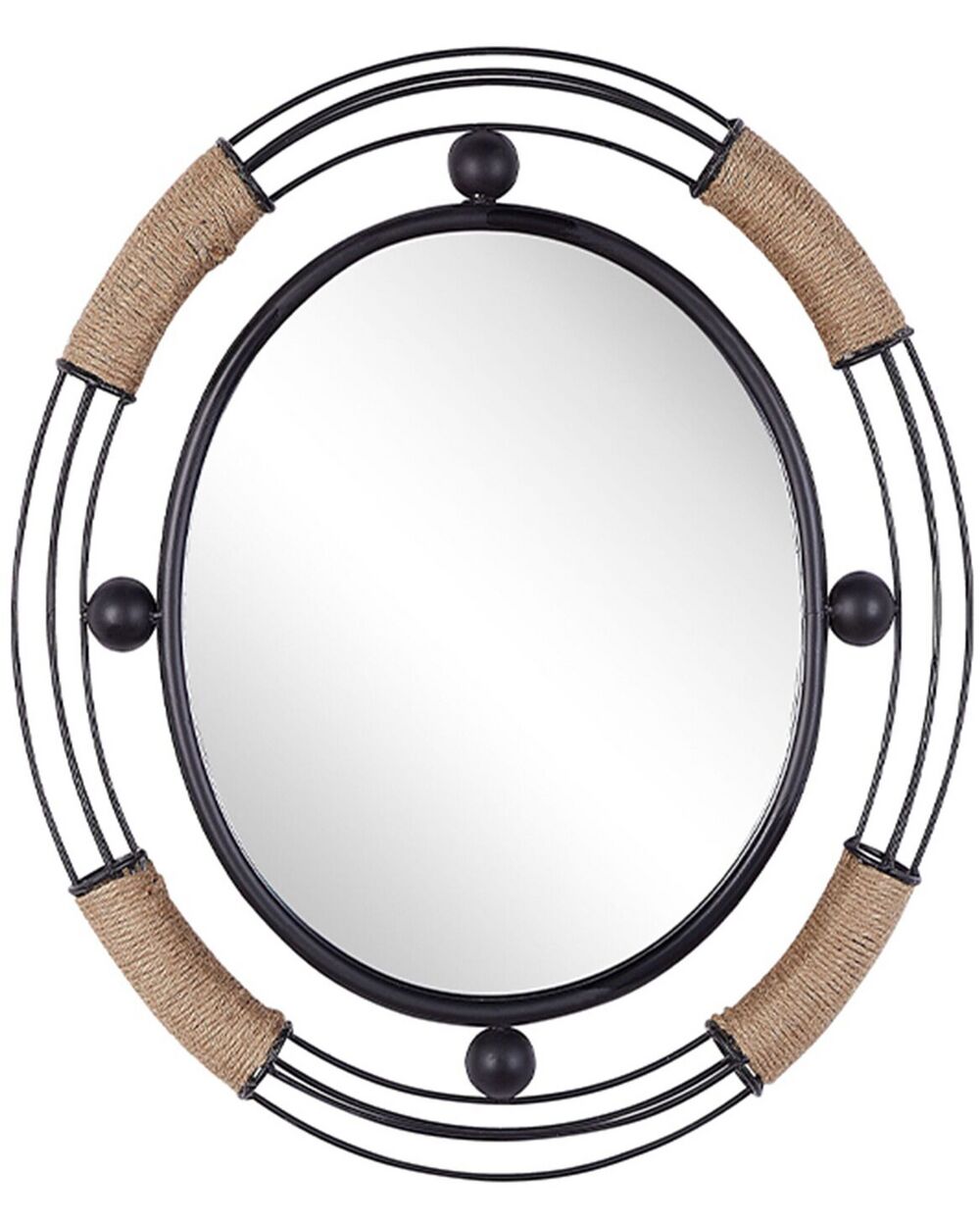 Wall Mirror MOULINS 50 cm 55 cm Metal Black