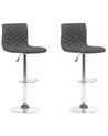 Lot de 2 chaises de bar réglable en tissu noir ORLANDO_685466