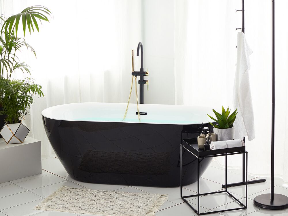 Vasca da bagno freestanding CARRERA 150 x 75 cm Nero