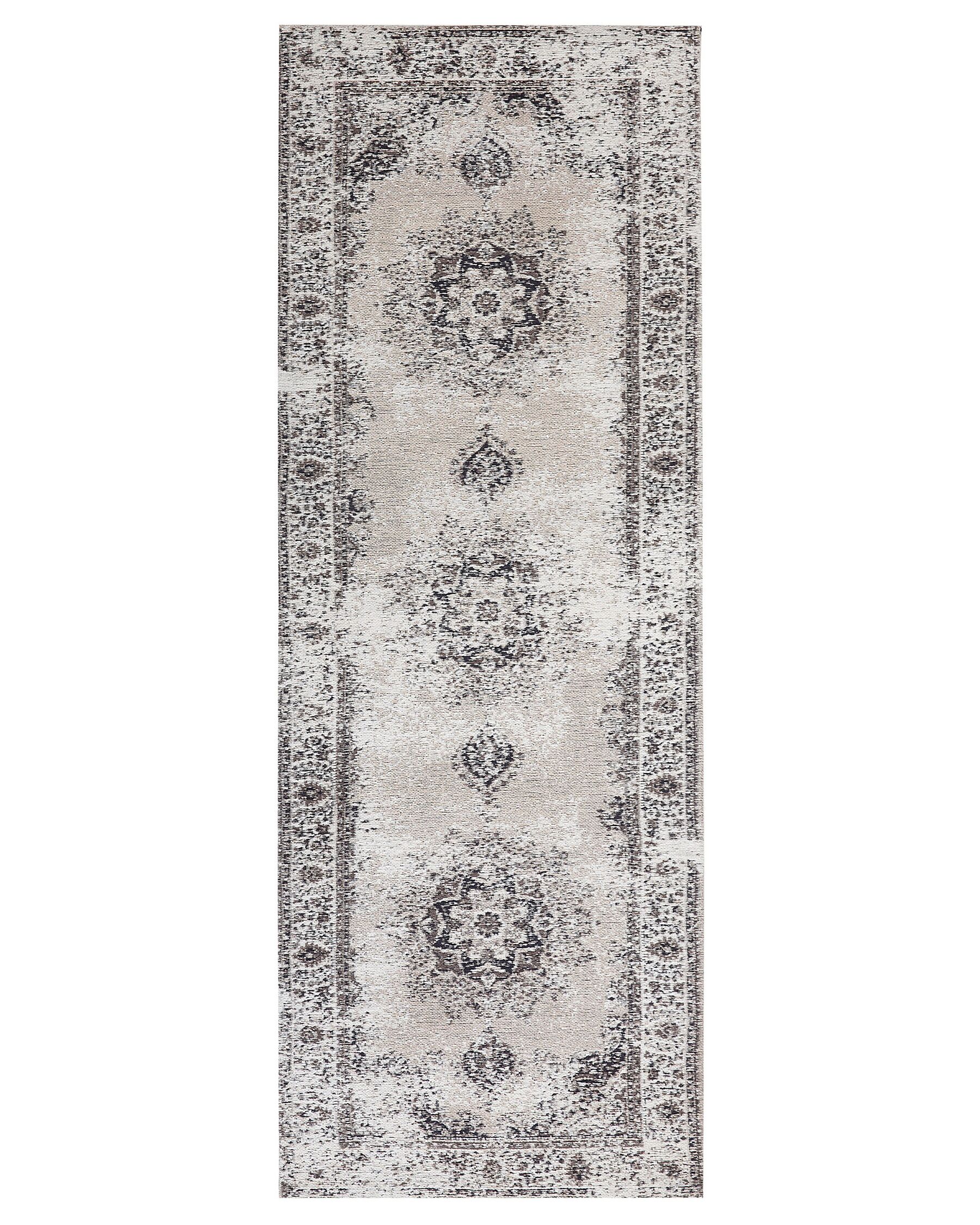 Vintage Runner Rug 60 x 180 cm Beige and Grey ALMUS_747821