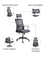 Chaise de bureau MONARCH Noir_1073740