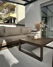 Garden Coffee Table TIMOR 90 cm 75 cm Certified Acacia Wood Dark Brown_880973