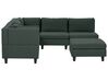 5 Seater Right Hand Modular Fabric Corner Sofa with Ottoman Dark Green UNSTAD_925513