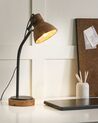 Schreibtischlampe Mango Holz dunkelbraun / schwarz 62 cm Glockenform KOLAR_868171