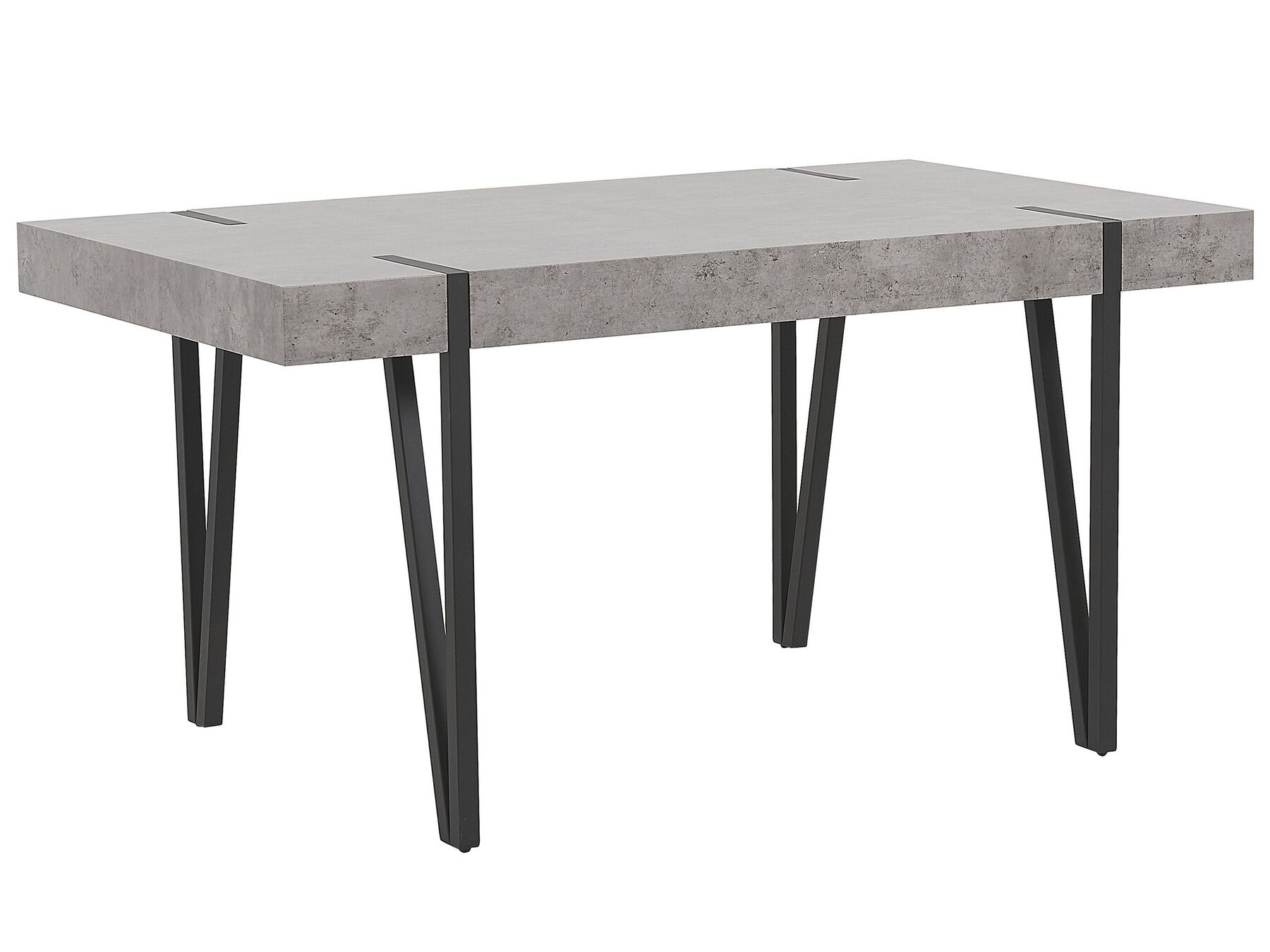 Mesa de comedor gris claro/negro 150 x 90 cm ADENA_782305