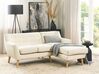 Left Hand Fabric Corner Sofa Light Beige MOTALA_929510