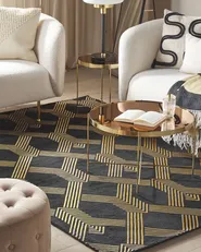 Rug VEKSE Black 160 x 230 cm Viscose_762332