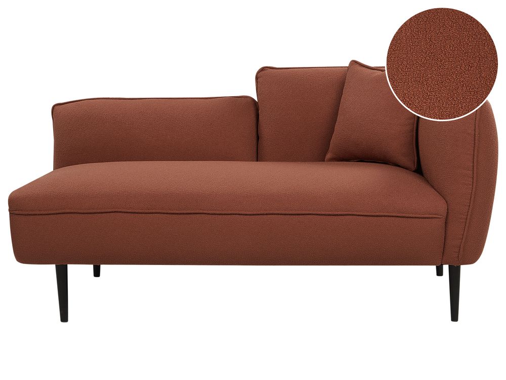 Chaise longue derecha CHEVANNES Bouclé Rojo oscuro
