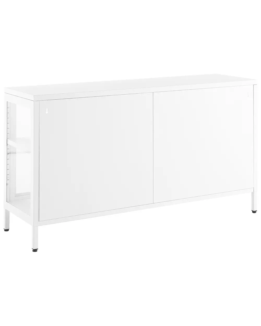 Szafka ze szklanymi drzwiami NEWPORT 115 cm Metal Biały_830343