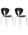 Set of 2 Dining Chairs Black TRACY_929879