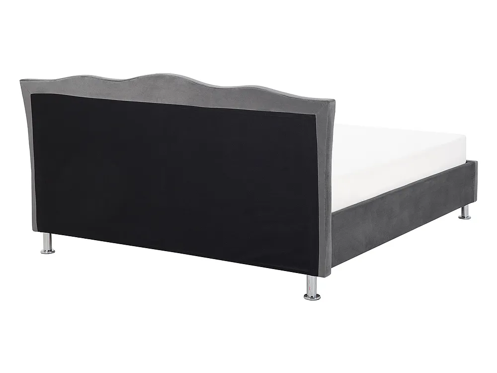 Letto contenitore METZ Velluto Grigio scuro 140 x 200 cm_736643