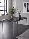 Mesa de jardín SOVARETO 180 cm 90 cm Efecto mármol Mármol negro