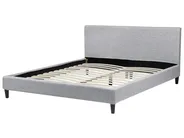 Lit avec sommier Tissu FITOU 160 x 200 cm Gris clair_875256