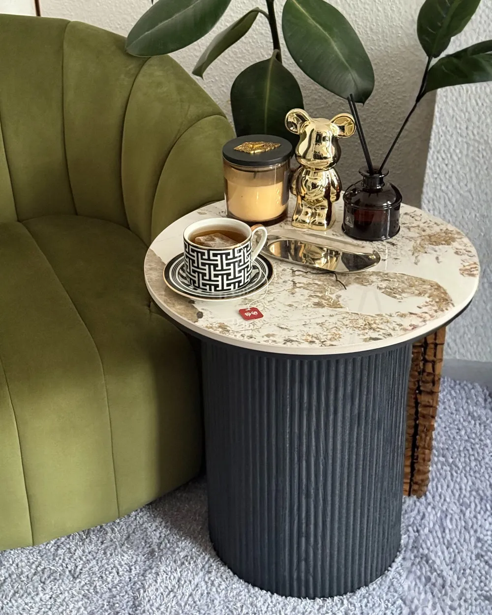 Side Table DORA Ceramic Black_1047400