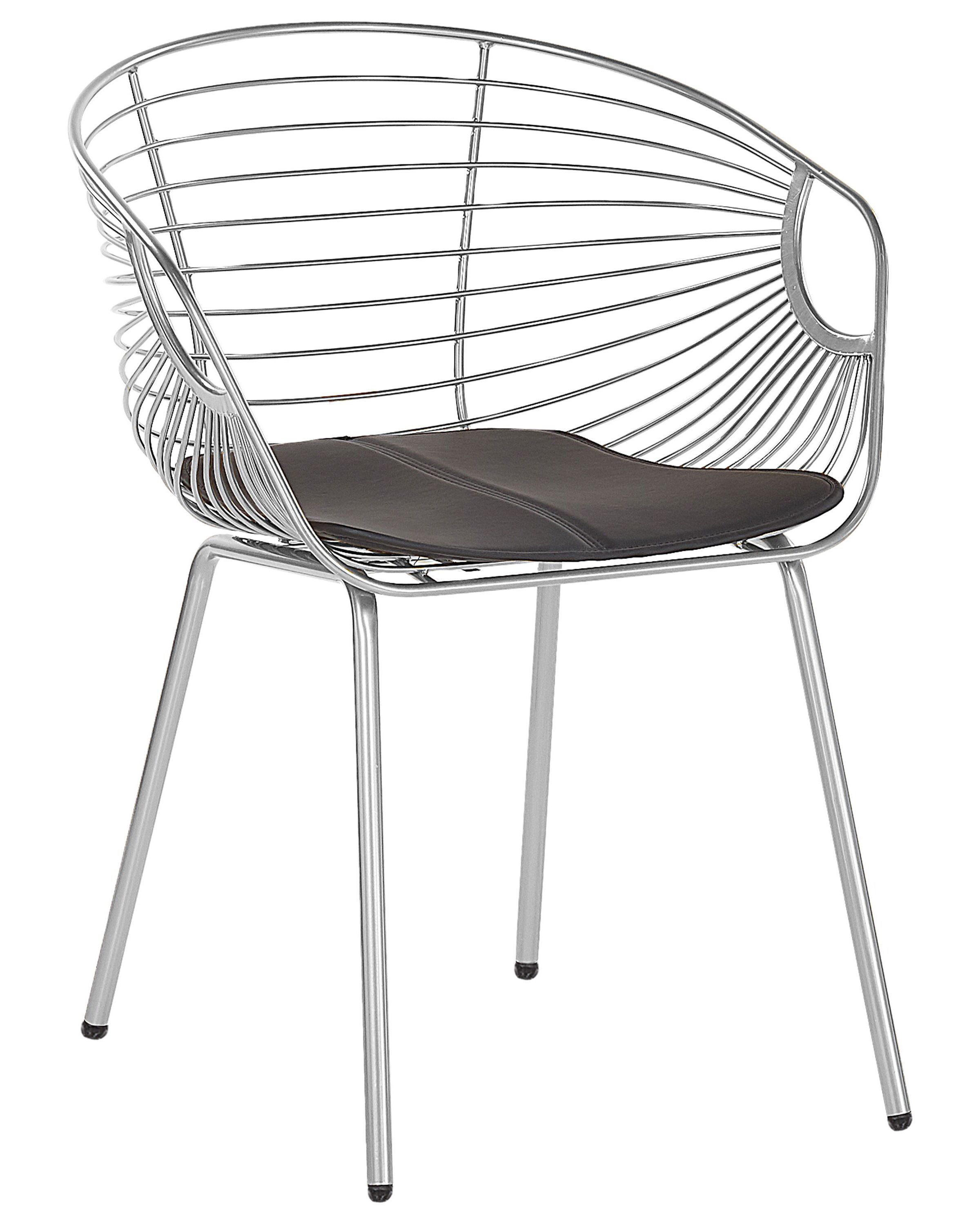 Esszimmerstuhl 2er Set HOBACK Metall Silber | Beliani.at