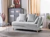 Right-Hand Chaise Longue MERI with Storage Faux Linen Light Grey