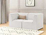 Sofa modułowa dla 2 osób LEMVIG Sztruks Złamana biel_1154538