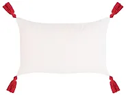 Zestaw 3 poduszek dekoracyjnych XAVIA 30 x 50 cm 45 x 45 cm Biały Wzór świąteczny_1164610