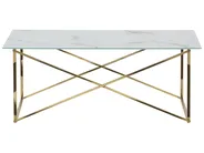 Coffee Table EMPORIA Tempered Glass Marble/ Gold_757579