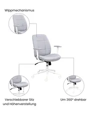 Bürostuhl CARLTON Stoff Grau_1059689