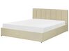 Čalouněná postel s úložným prostorem 160 x 200 cm béžová DREUX_861170