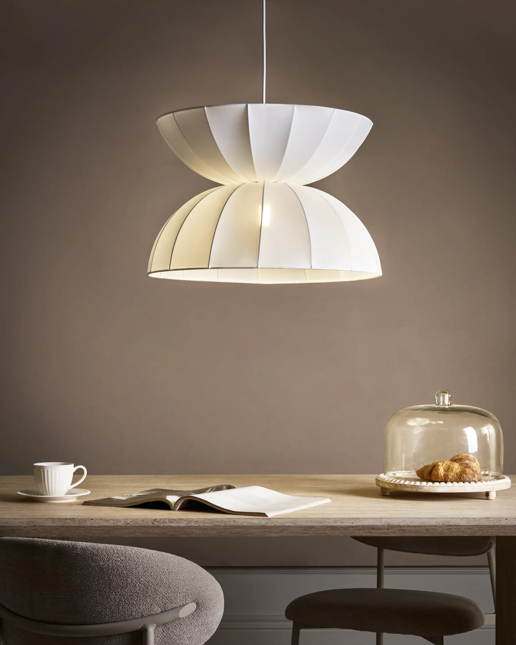 Lampadario DEBONS Finta seta Bianco_1008191