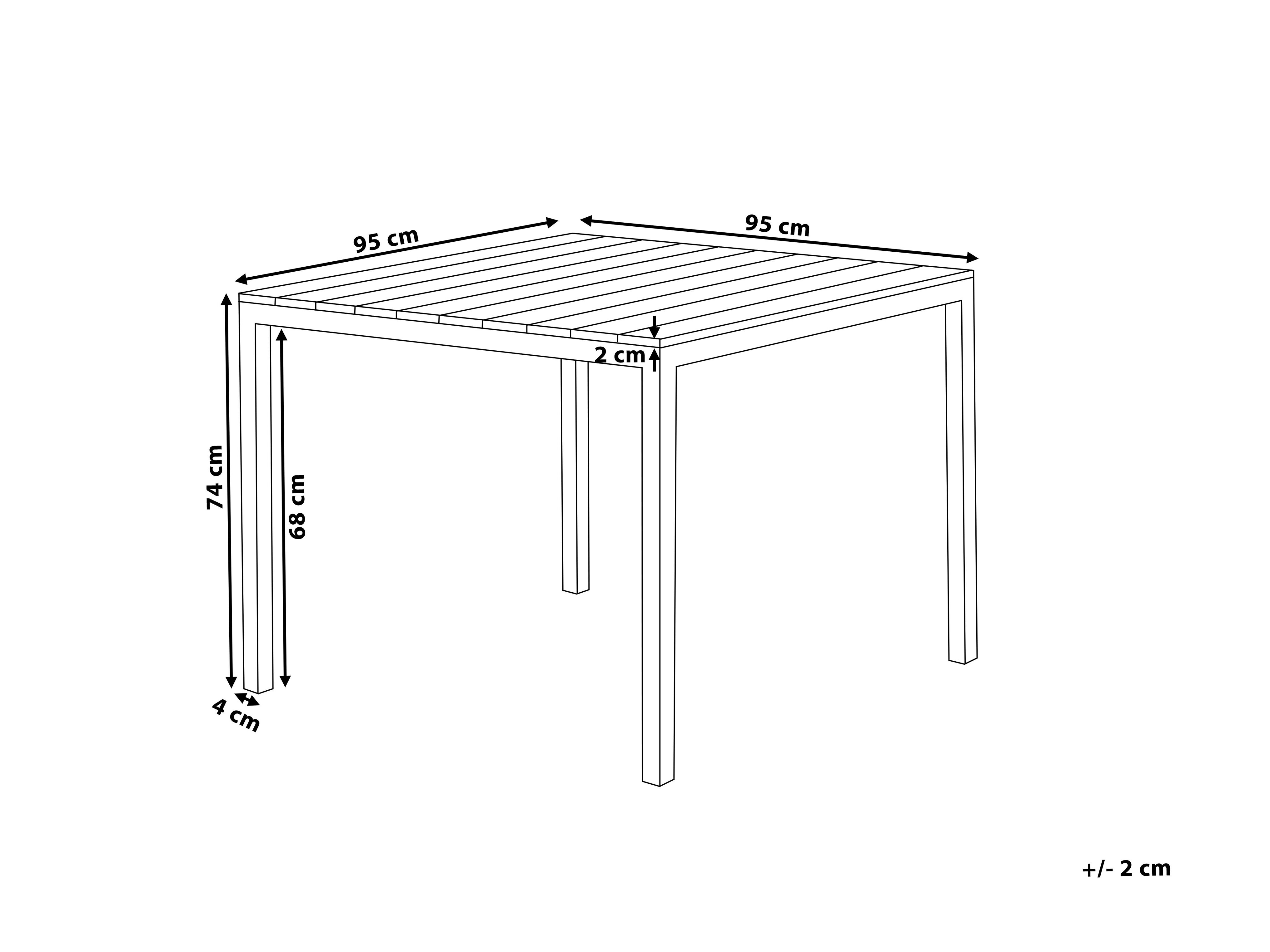 Table De Jardin Carrée 80x80 Cm En Aluminium Beige Clair – Moderne, Résistante Aux Intempéries, 2 Places