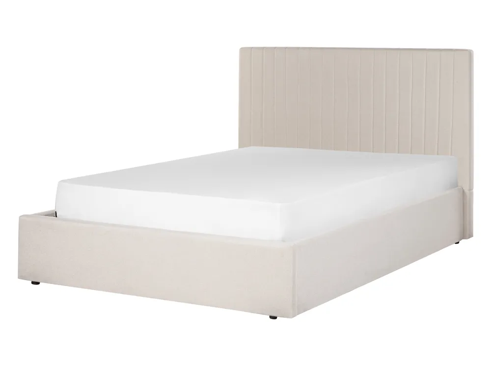 Letto contenitore VION Tessuto Beige chiaro 140 x 200 cm_901825