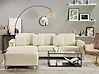 Corner Sofa OSLO with Ottoman Leather Light Beige Right Hand