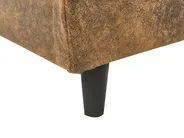 Bed Faux Leather FITOU 140 x 200 cm (EU Double) Brown_875880
