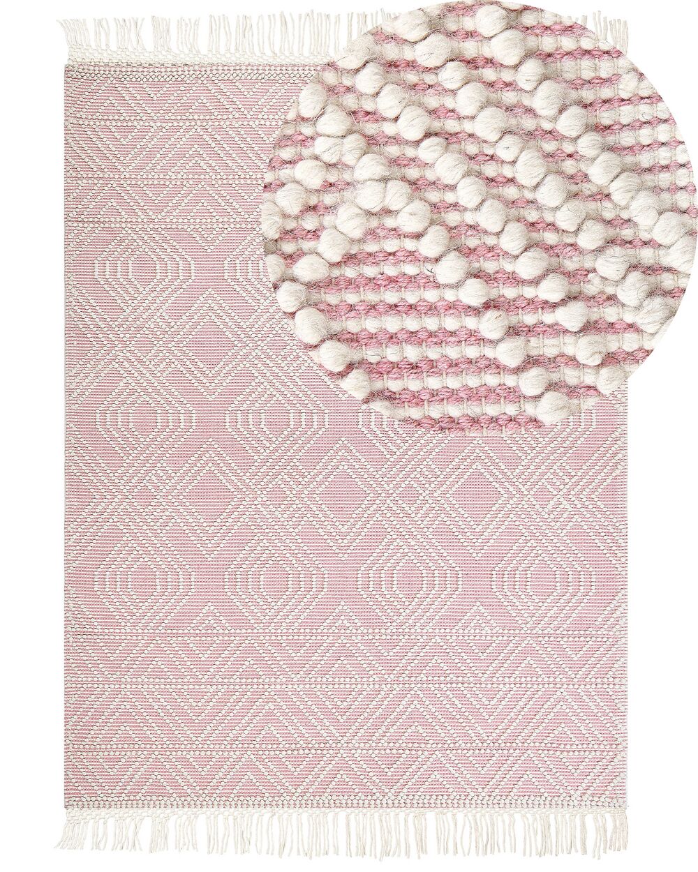 Teppich ADANA Rosa 200 x 300 cm Wolle