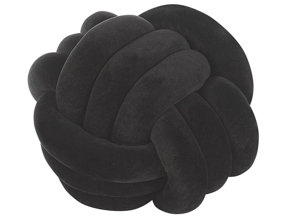 Prydnadskudde MALNI 30 x 30 cm Sammet Svart Monokromt