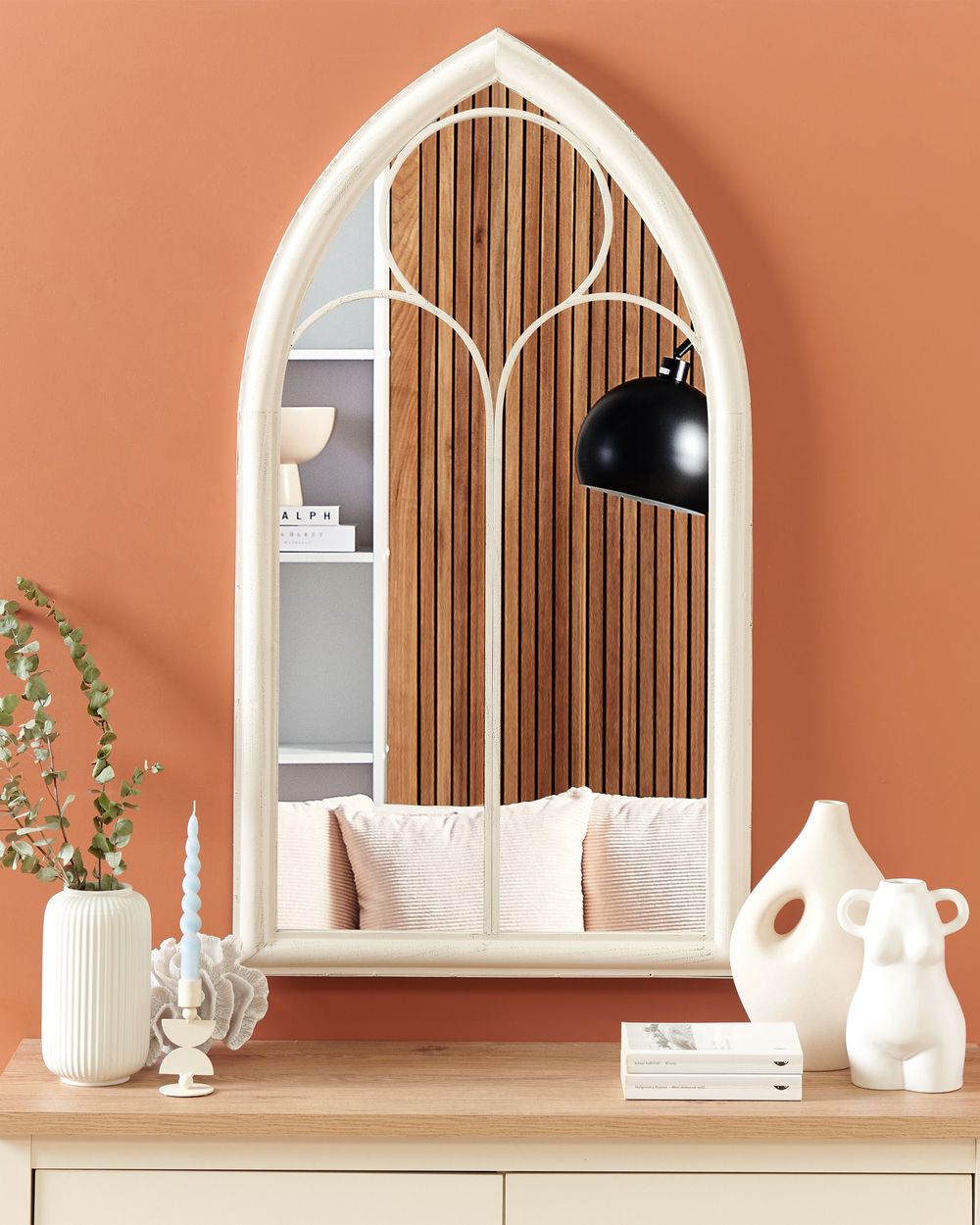 Wall Mirror TRELLY 62 cm 113 cm Metal White