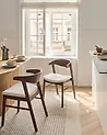 Set of 2 Dining Chairs LILLY Fabric Dark Brown/ Off-White