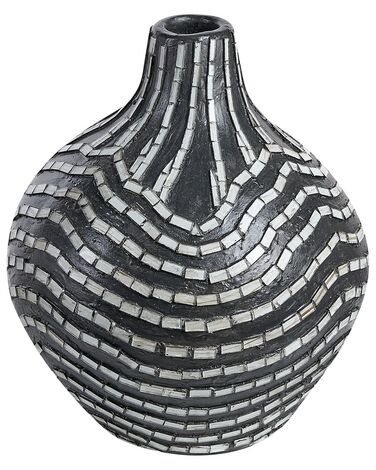 Decoratieve vaas zwart/wit terracotta 35 cm KUALU