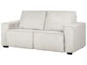 Sofa z elektryczną funkcją relaksu sztruksowa złamana biel NUKARI_918702