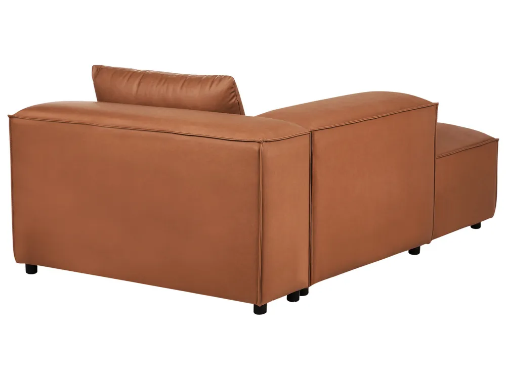 Right-Hand Chaise Longue BRANDE Fabric Golden Brown_1001656