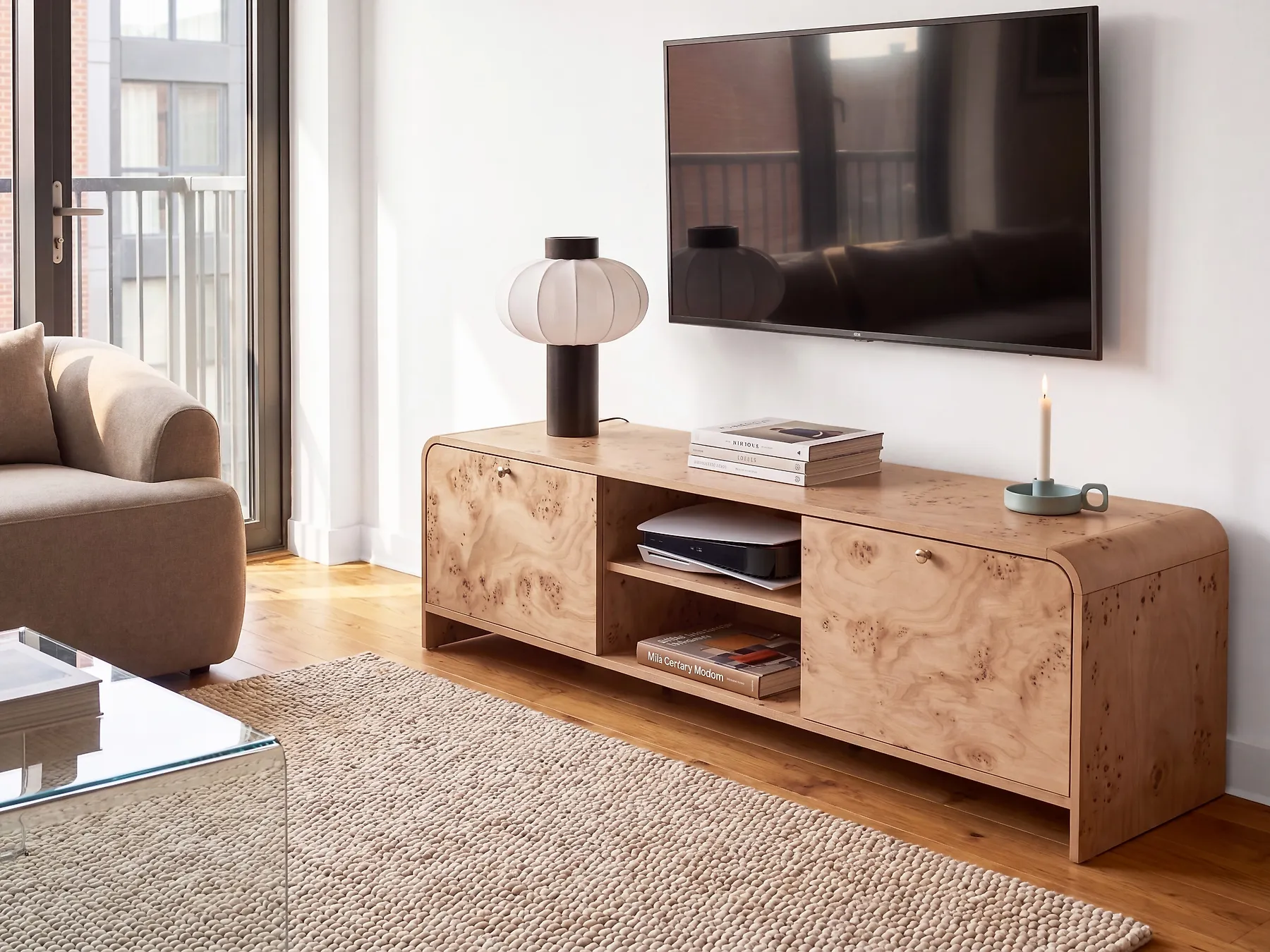 TV Stand WOODFORD Burl Effect_1190434