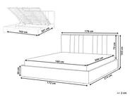 Ottoman Bed TARASCON Fabric Light Beige 160 x 200 cm (EU King Size)_1021232