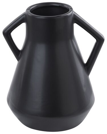 Dolomite Ceramic Flower Vase 30 cm Black FERMI