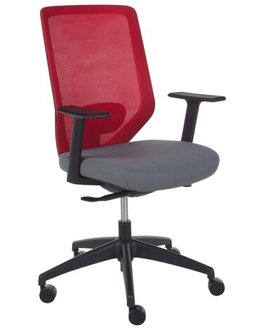 Krzesło biurowe regulowane czerwone VIRTUOSO 