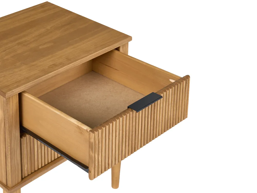 Bedroom Set Pine Wood FLAVIGNAC 180 x 200 cm (EU Super King) Light Brown_1118563