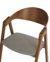 Set of 2 Dining Chairs Houndstooth Dark Wood YUBA_934277