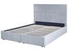 Sametová postel s úložným prostorem 160 x 200 cm světle šedá VERNOYES_861497