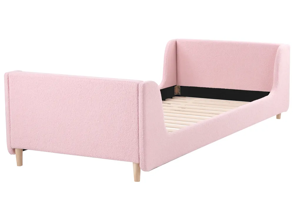 Kids Bed Boucle LAYE 90 x 200 cm (EU Single) Pink_962101