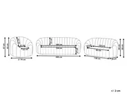 Living Room Set 6 Seater MALUNG Velvet Off-White_884211