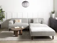 Corner Sofa 3 Seater HOLT with Ottoman Fabric Light Grey Left Hand_960550