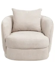 Swivel Armchair ANDALEN Fabric Light Beige_966879