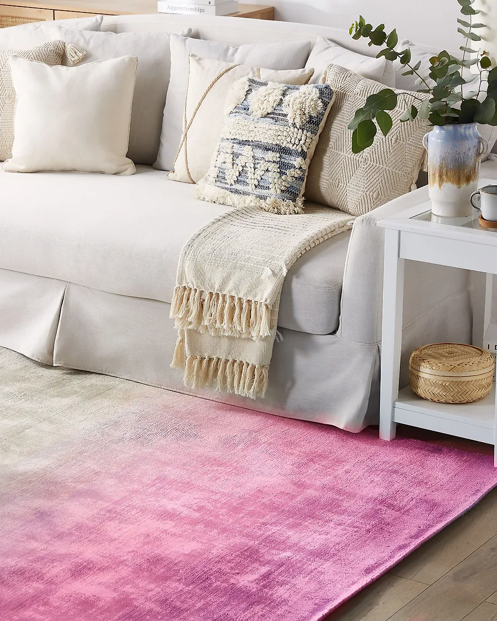 Tapis ERCIS Rose 140 x 200 cm Soie artificielle_1177553
